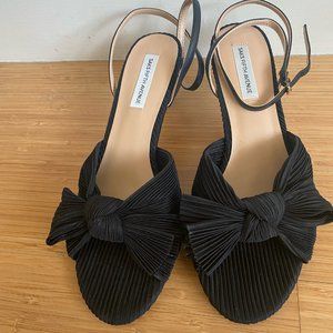 Sammy ​Bow-Knot Leather Kitten Heel Sandals